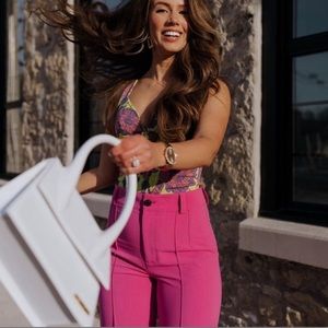 COPY - BLOGGER'S FAVE! Zara Full Length Pants Fuchsia NWT